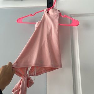 Pink halter crop top